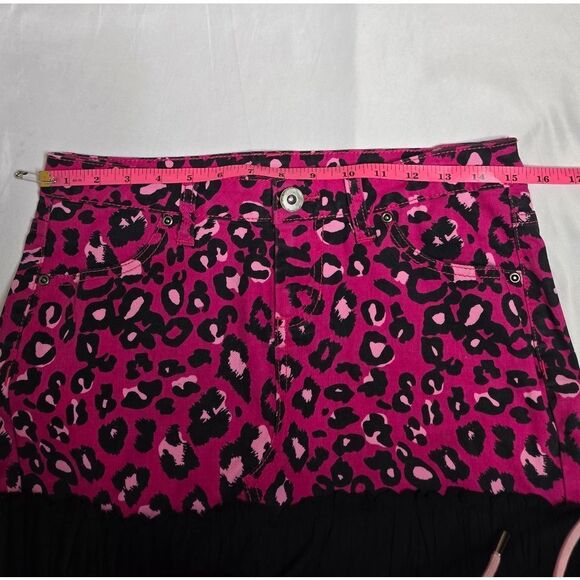 Y2K emo punk pink cheetah print one of‎ a kind boho maxi skirt S - Picture 7 of 9